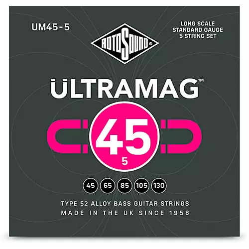 Rotosound Ultramag Bass Guitar Strings - 5 String Set (45 - 130)