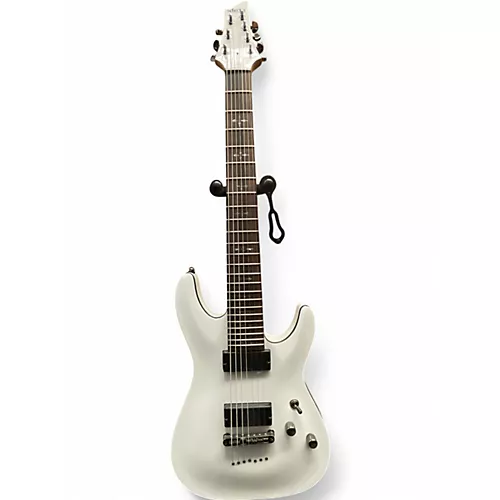 Used Schecter Guitar Research Demon 7 String Arctic White Solid Body Electric Guitar Arctic White