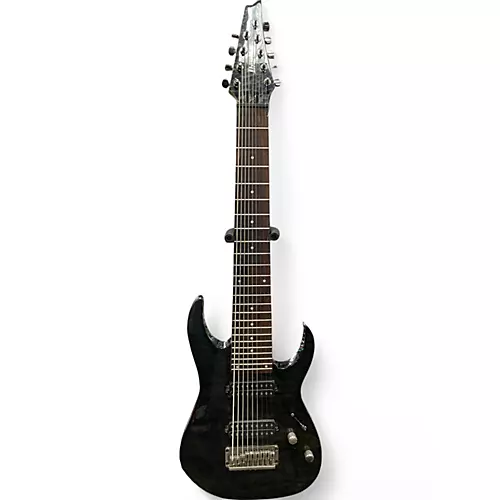 Used Ibanez RG9QM 9 String Black Solid Body Electric Guitar Black