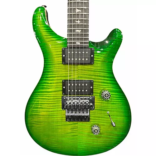 Used PRS Custom 24 10 Top Floyd Emerald Green Solid Body Electric Guitar Emerald Green