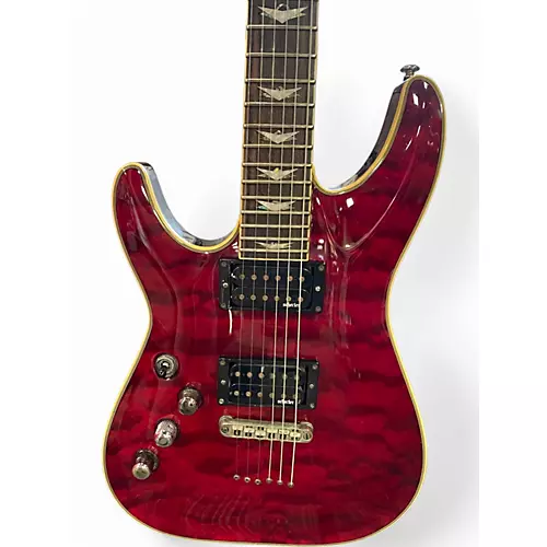 Used Schecter Guitar Research Diamond Series PT Left Handed Black Cherry Electric Guitar Black Cherry