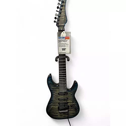 Used Schecter Guitar Research Sun Valley Super Shredder III 7 Trans Blue Solid Body Electric Guitar Trans Blue