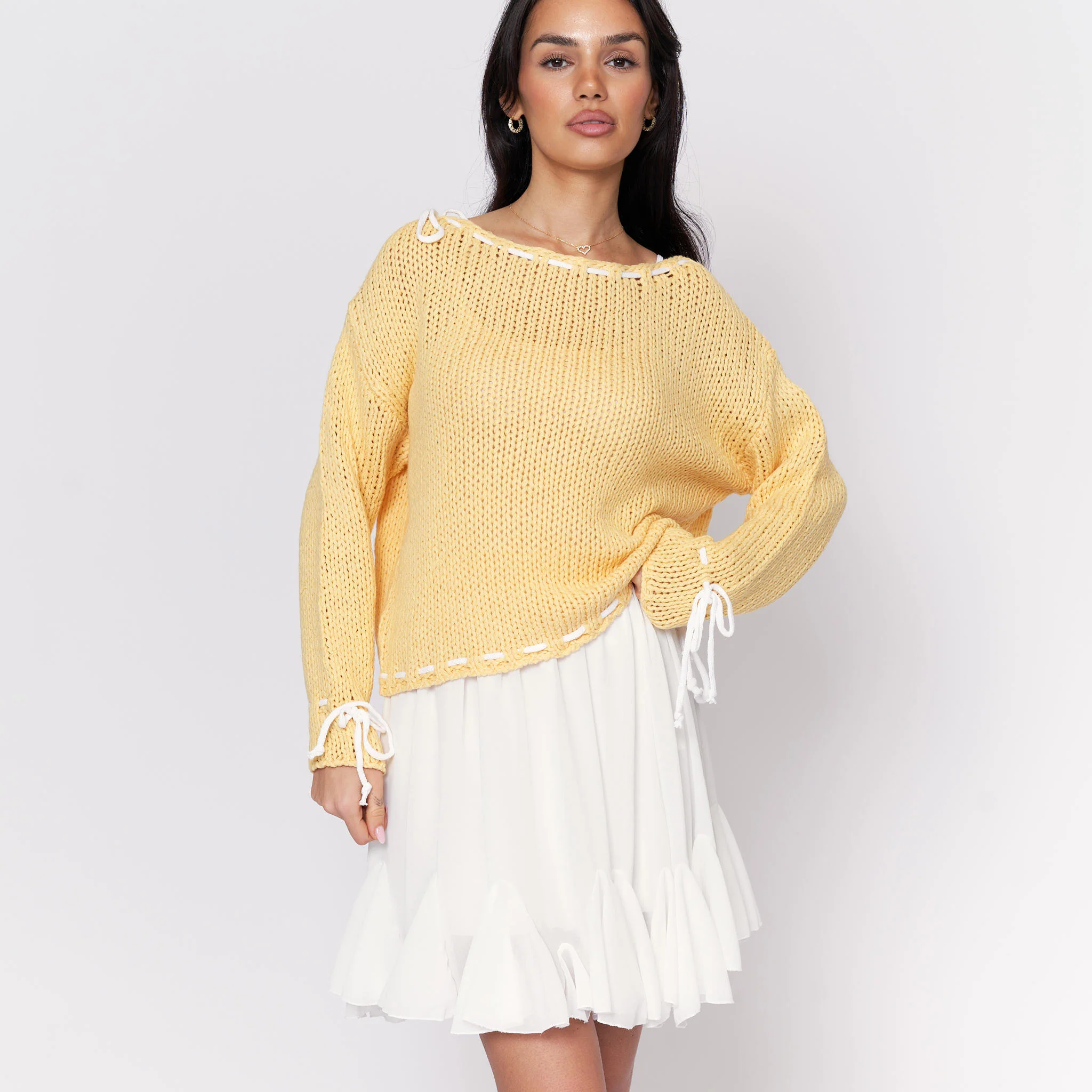 Schleifenstrick Pullover