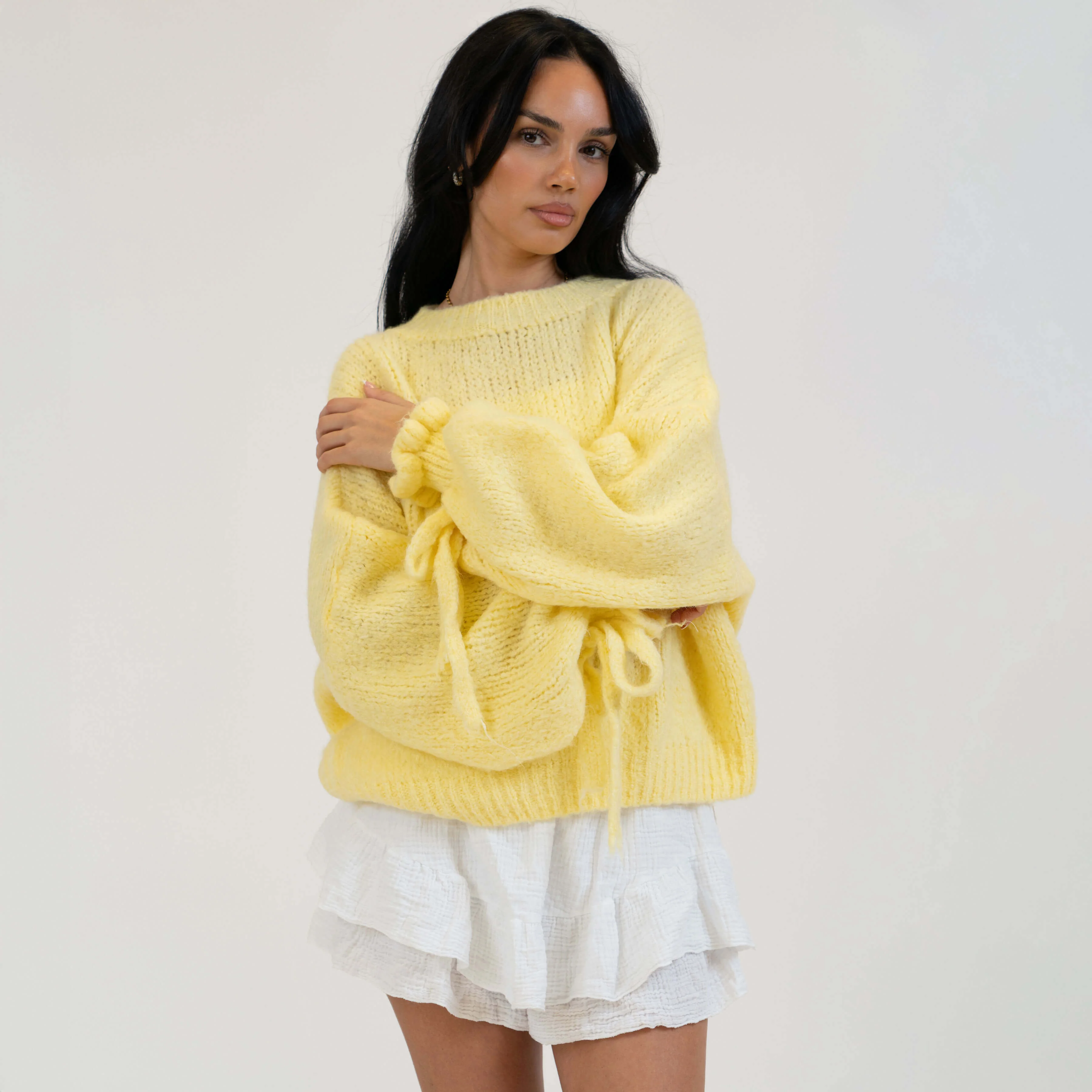 Oversize-Pullover mit Schleifenärmeln