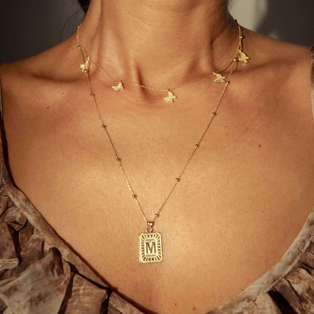 Buchstabenplatte & Butterfly Chain Set