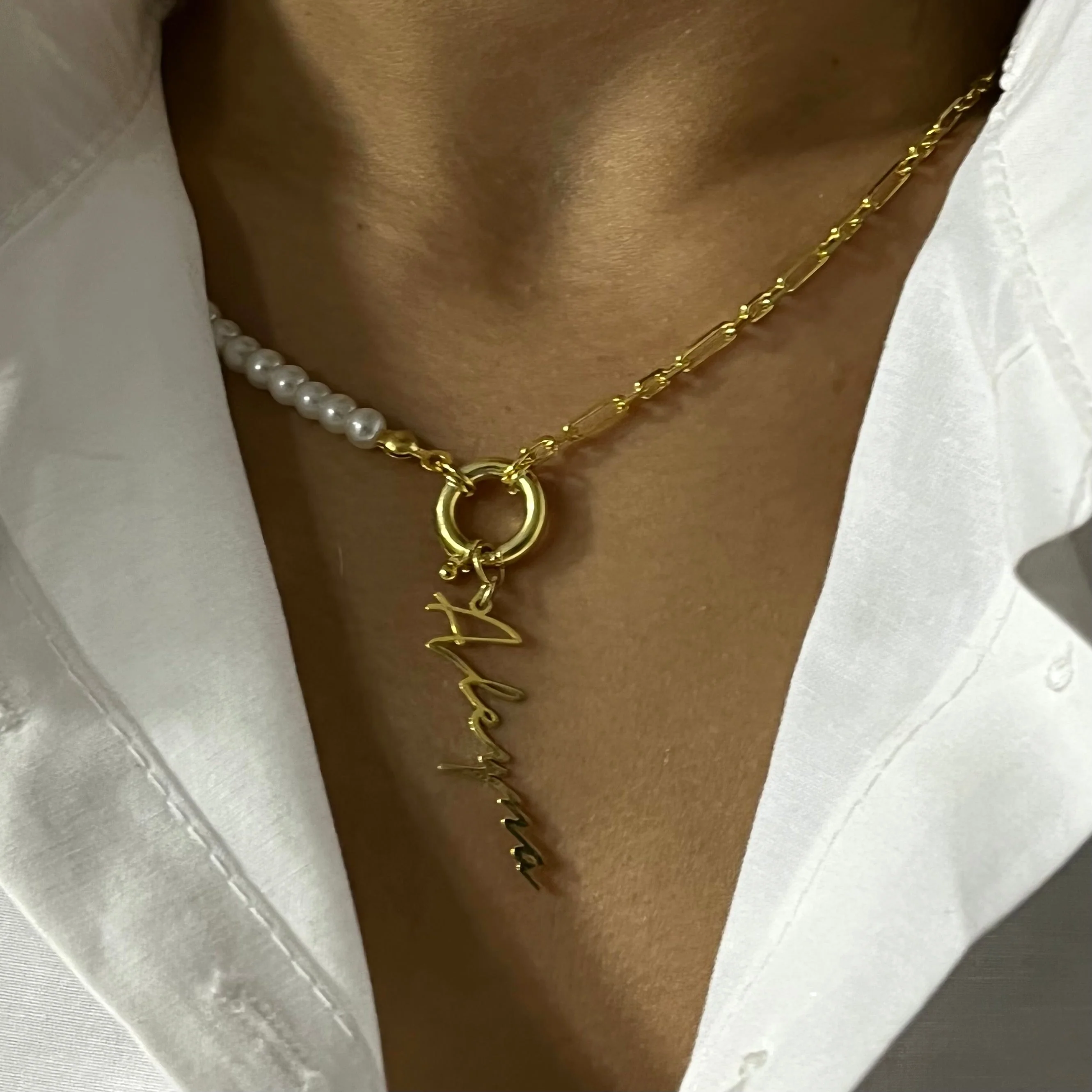 Lock Perlen Namenskette