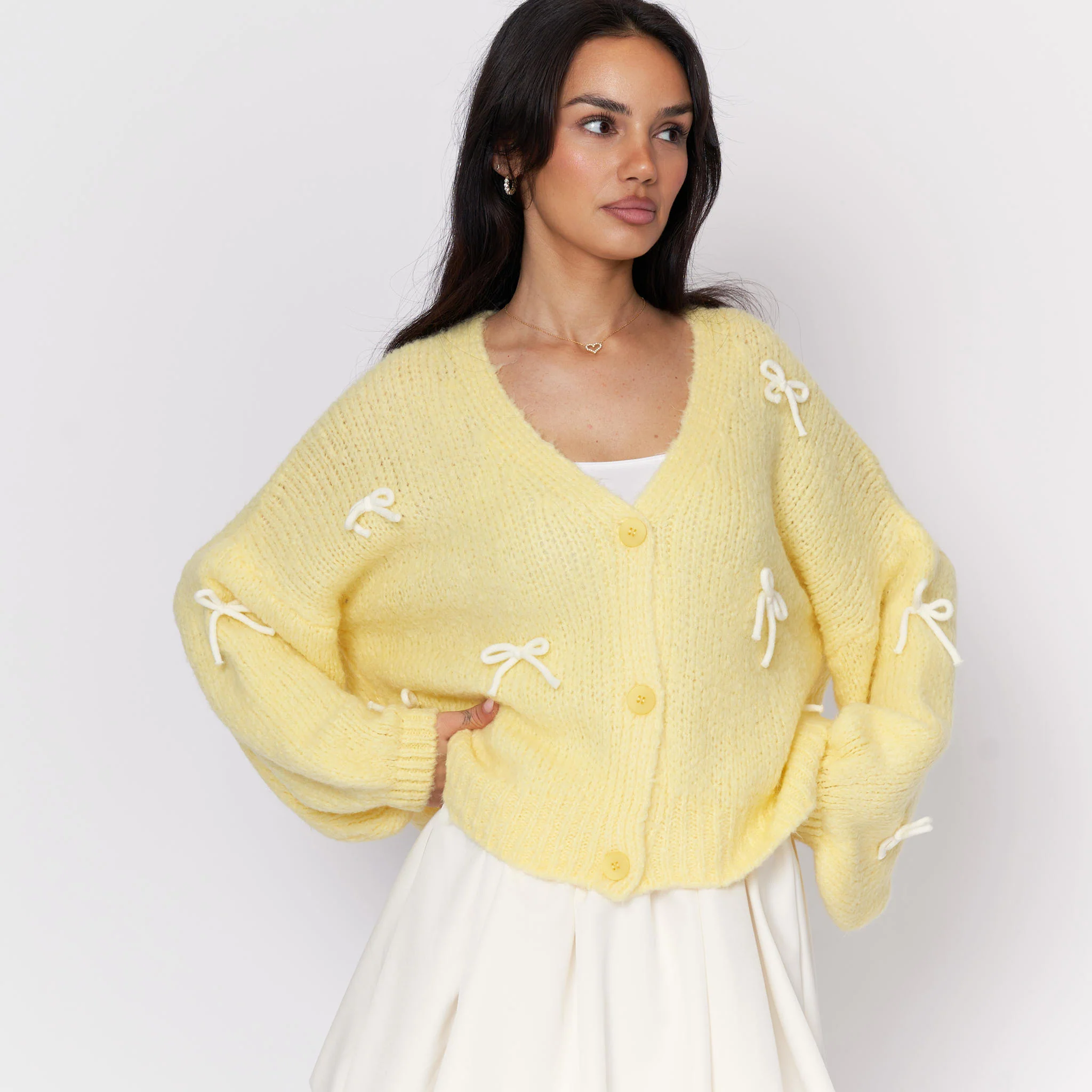 Oversize Mini Schleifen Cardigan