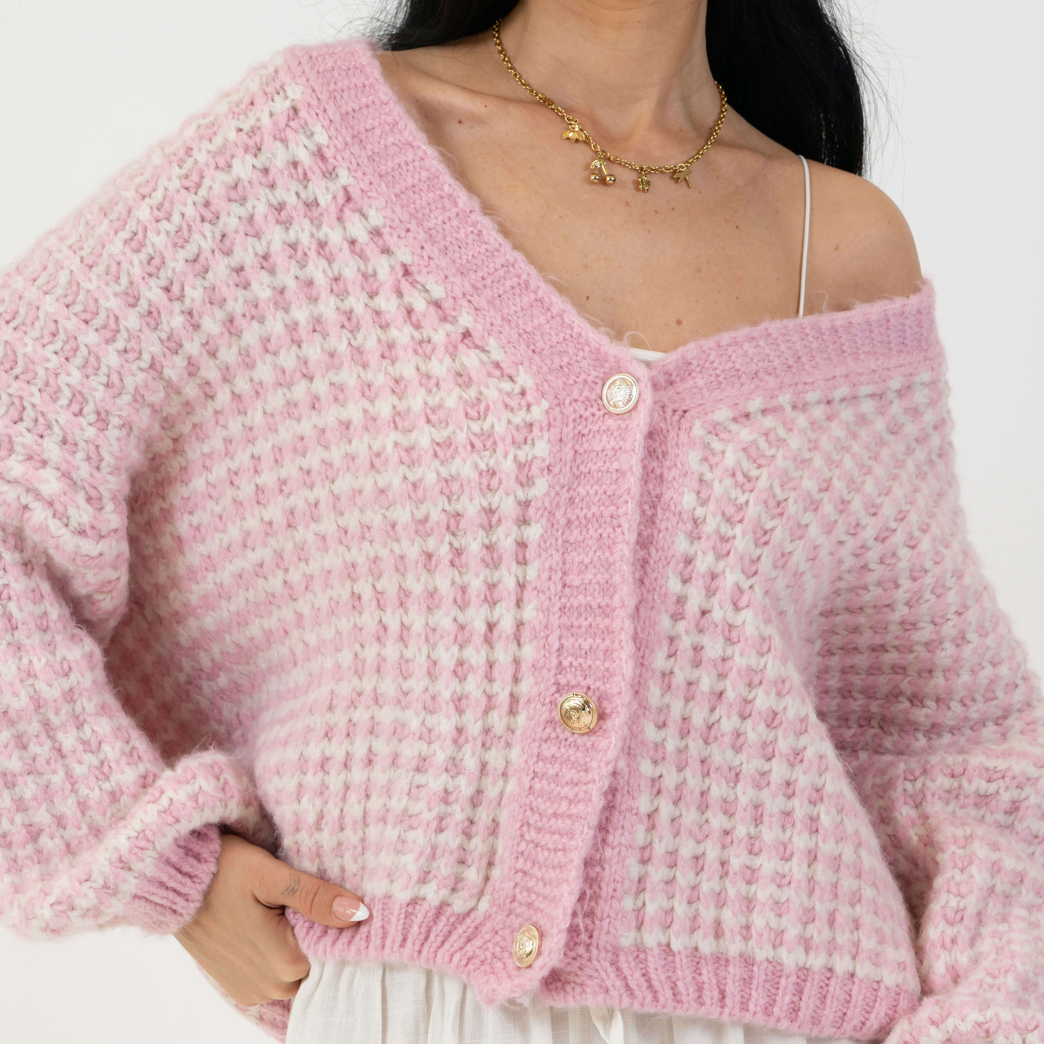 Oversize Waffelstrick Cardigan