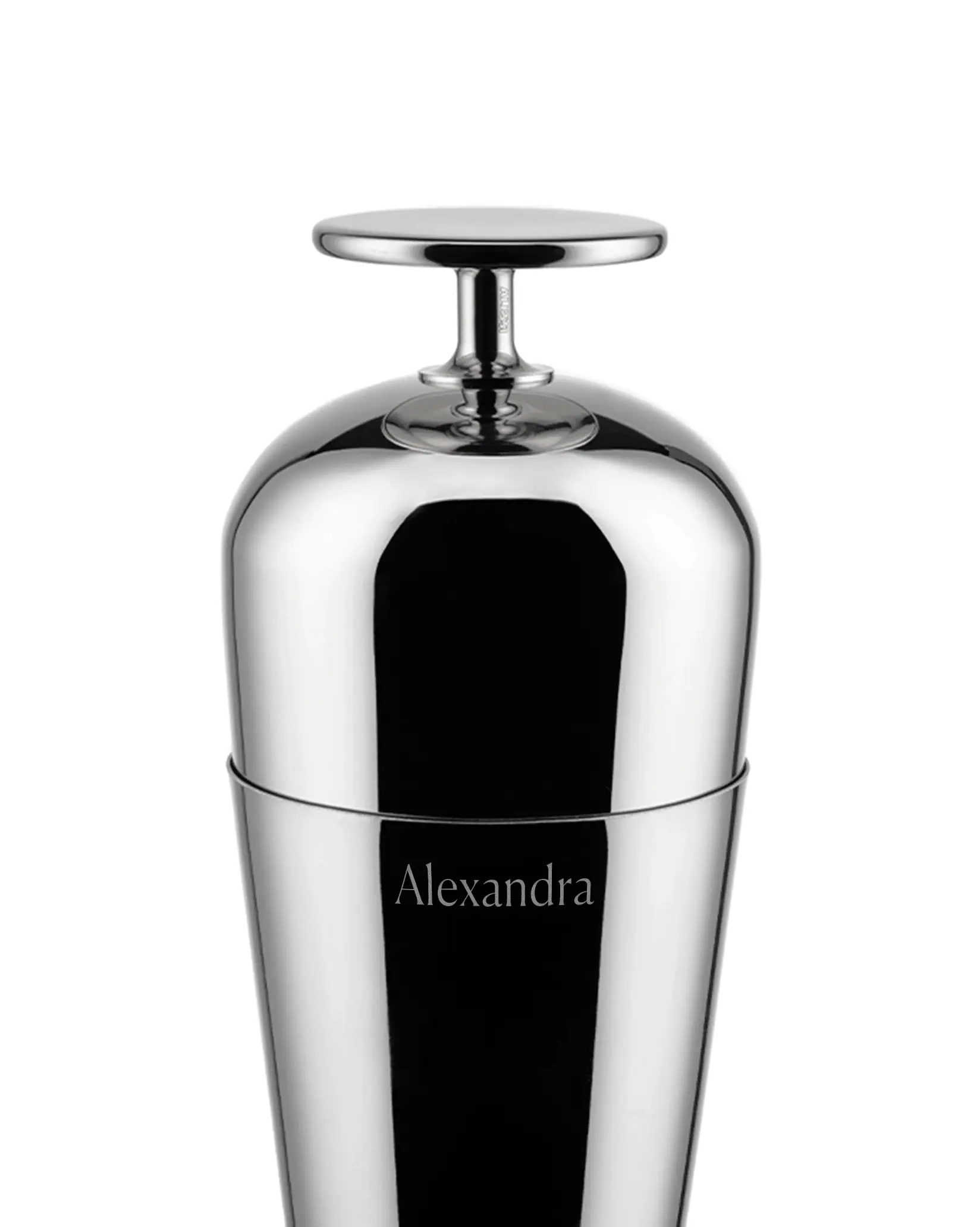 Alessi The tending box “Parisienne” cocktail shaker in 18/10 stainless steel. Design Giulio Iacchetti , Consultant Oscar Quagliarini