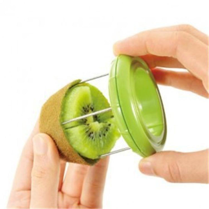 Kiwi Cutter Peeler Kitchen Gadgets Tools Slicer Kiwi Fruit Slicer for Peeling & Quartering, Slices Fruit for Fruit Salad & Snacking （Green）