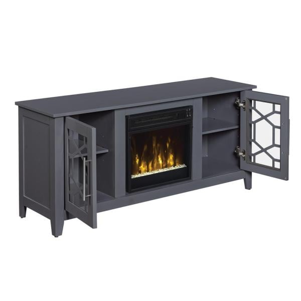 Clarion 54 in. Media Console Electric Fireplace in Cool Gray