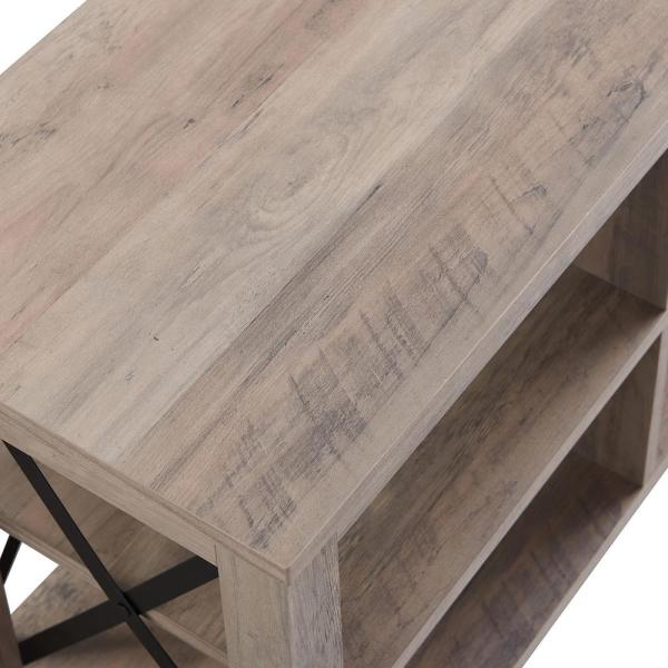 Sawyer 58 in. Gray Oak TV Stand Fits TV's up to 65 in. with Crystal Fireplace Insert