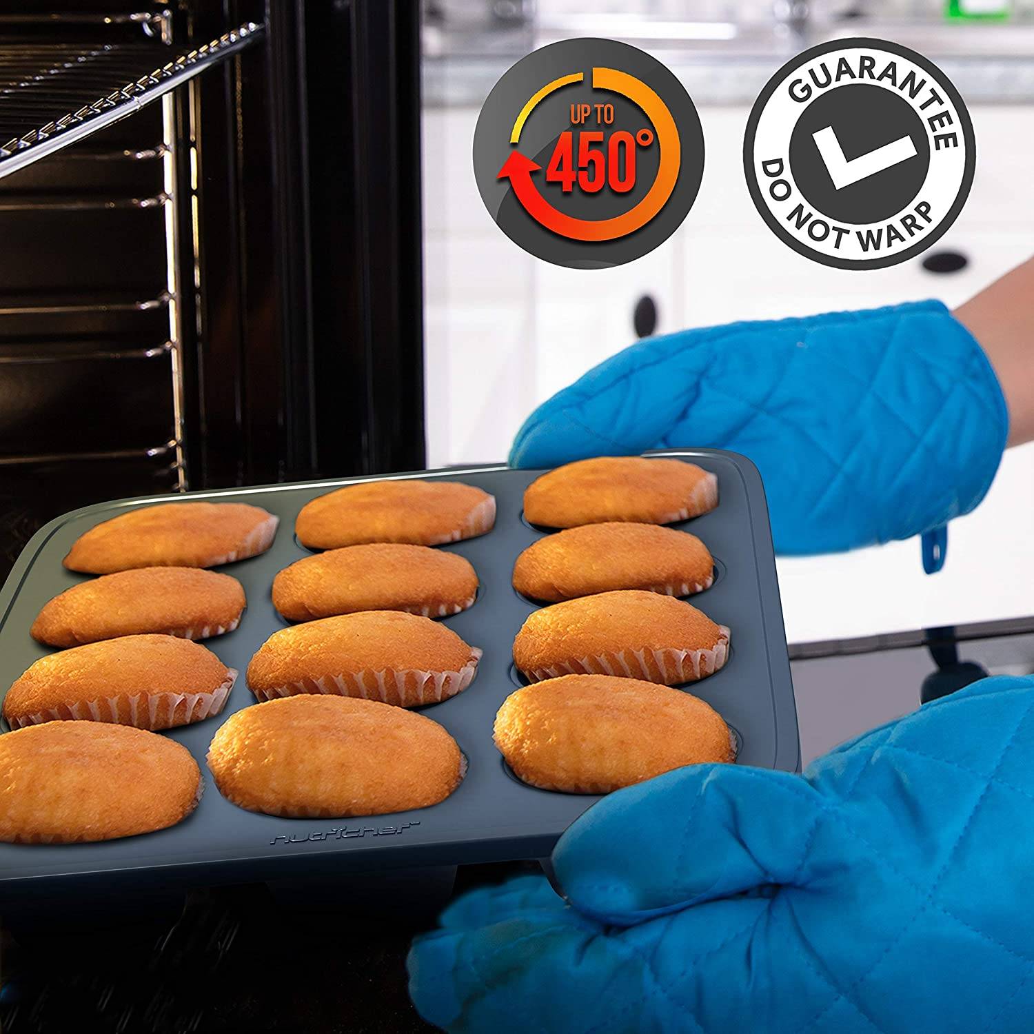 20-Piece Nonstick Kitchen PTFE/PFOA/PFOS-Free Heat Resistant Silicone Handles Cookware Bakeware Set w/Saucepan, Frying Pans, Cooking, Oven Pot, Lids, Utensil, -NCCW20SBLU, One Size, Navy