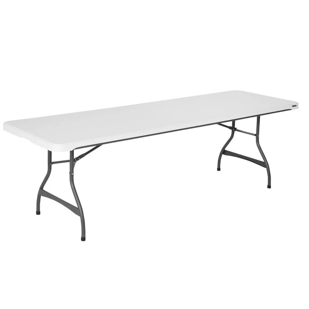 Lot de 4 tables pliantes commerciales empilables de 8 pieds - Blanc (80344)