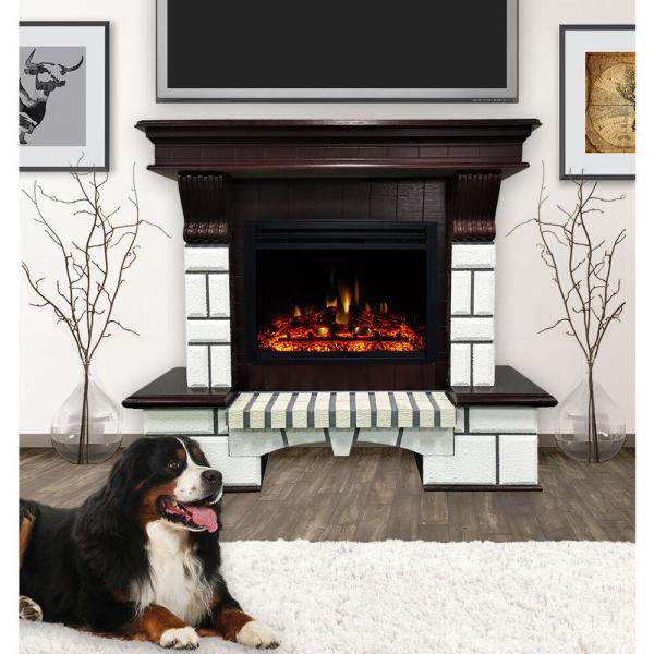 48 in. Belcrest Electric Fireplace in Mahogany