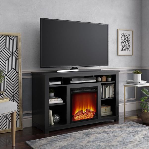 47.6 in. Domingo in Black Electric Fireplace TV Stand for TVs up to 55 in.