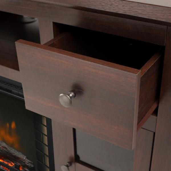 Winchester 56 in. Freestanding Electric Fireplace TV Stand in Dark Walnut