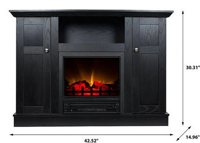 Barclay Electric Fireplace Media Cabinet in Black Oak