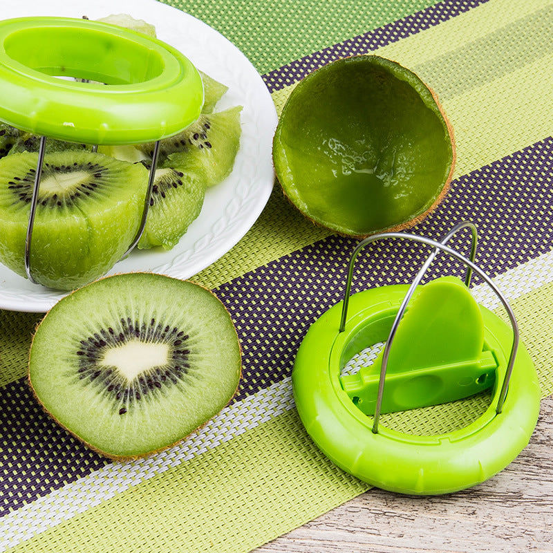 Kiwi Cutter Peeler Kitchen Gadgets Tools Slicer Kiwi Fruit Slicer for Peeling & Quartering, Slices Fruit for Fruit Salad & Snacking （Green）