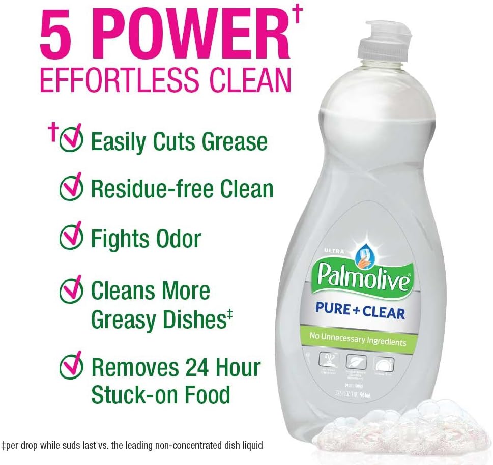Palmolive Ultra Dishwashing Liquid Dish Soap, Oxy Power Degreaser - 32.5 Fl Oz (Pack of 4)