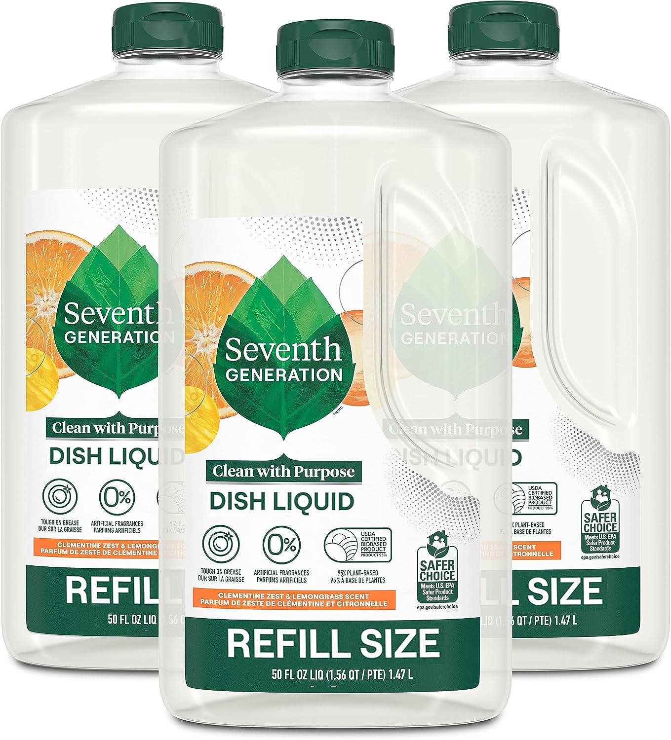 Seventh Generation Dish Soap Liquid, Fragrance Free, 19 oz, Pack of 6