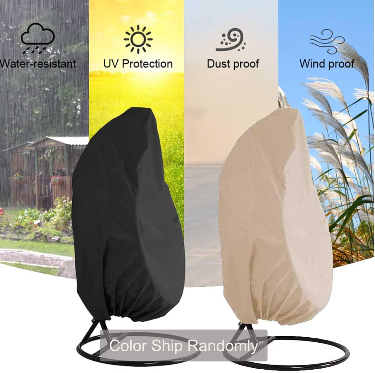 NICESOUL® Indoor Outdoor Patio Wicker Hanging Chair Swing Egg Basket Chairs with Stand UV Resistant Cushions 350lbs Capaticy for Patio Backyard Balcony Xmas Gift