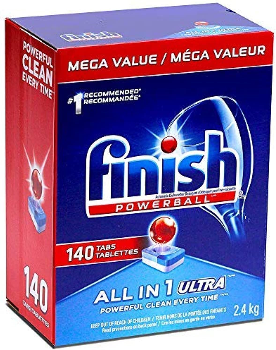 Finish - All in 1 - Dishwasher Detergent - Powerball - Dishwashing Tablets - Dish Tabs - Fresh Scent, 94 Count (Pack of 1) - Packaging May Vary