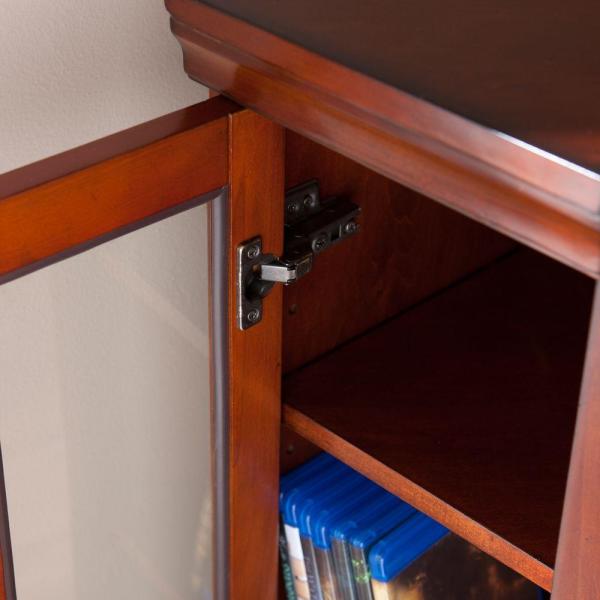 Hudson 48 in. W Convertible Media Electric Fireplace in Brown Mahogany