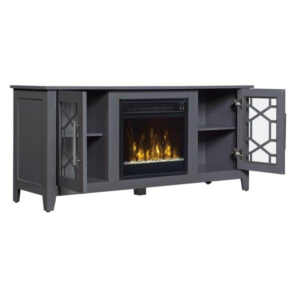 Clarion 54 in. Media Console Electric Fireplace in Cool Gray