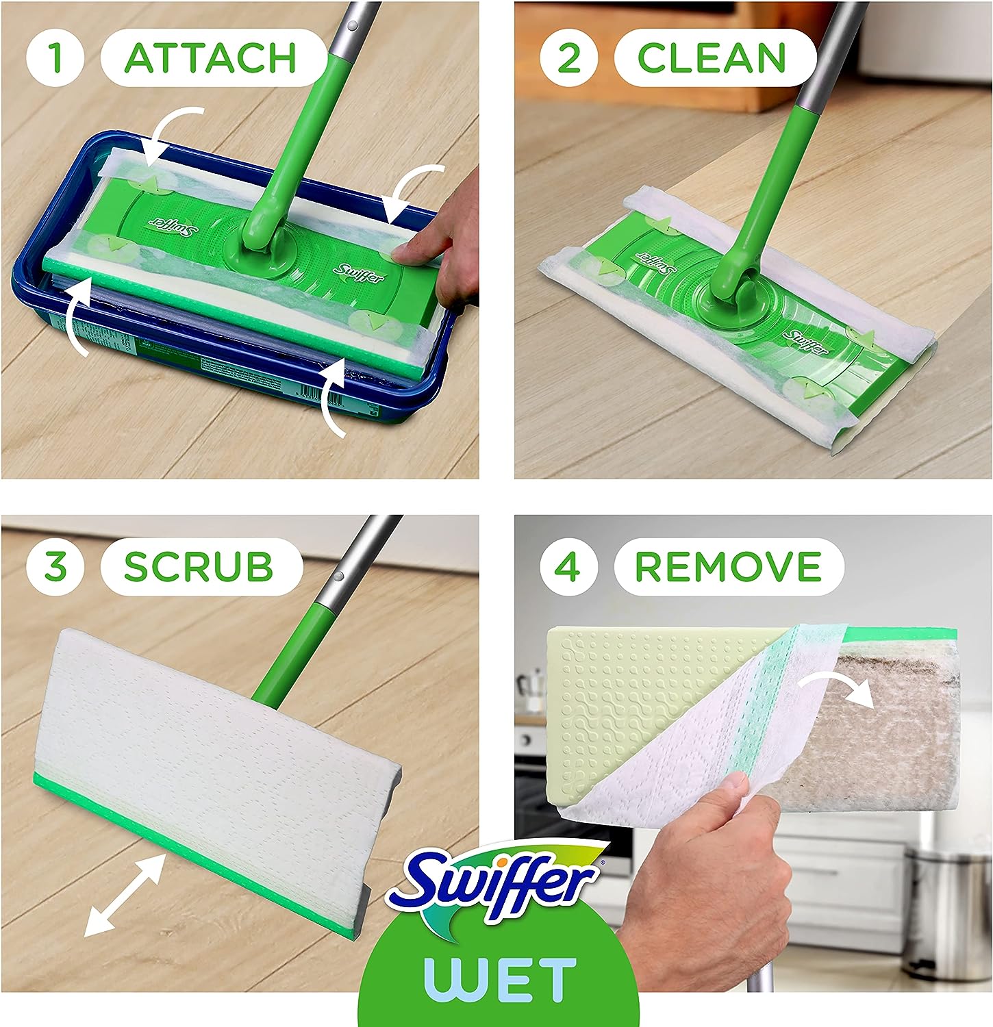 Swiffer Sweeper Wet Mopping Cloth Multi Surface Refills, Febreze Lavender Scent, 36 count