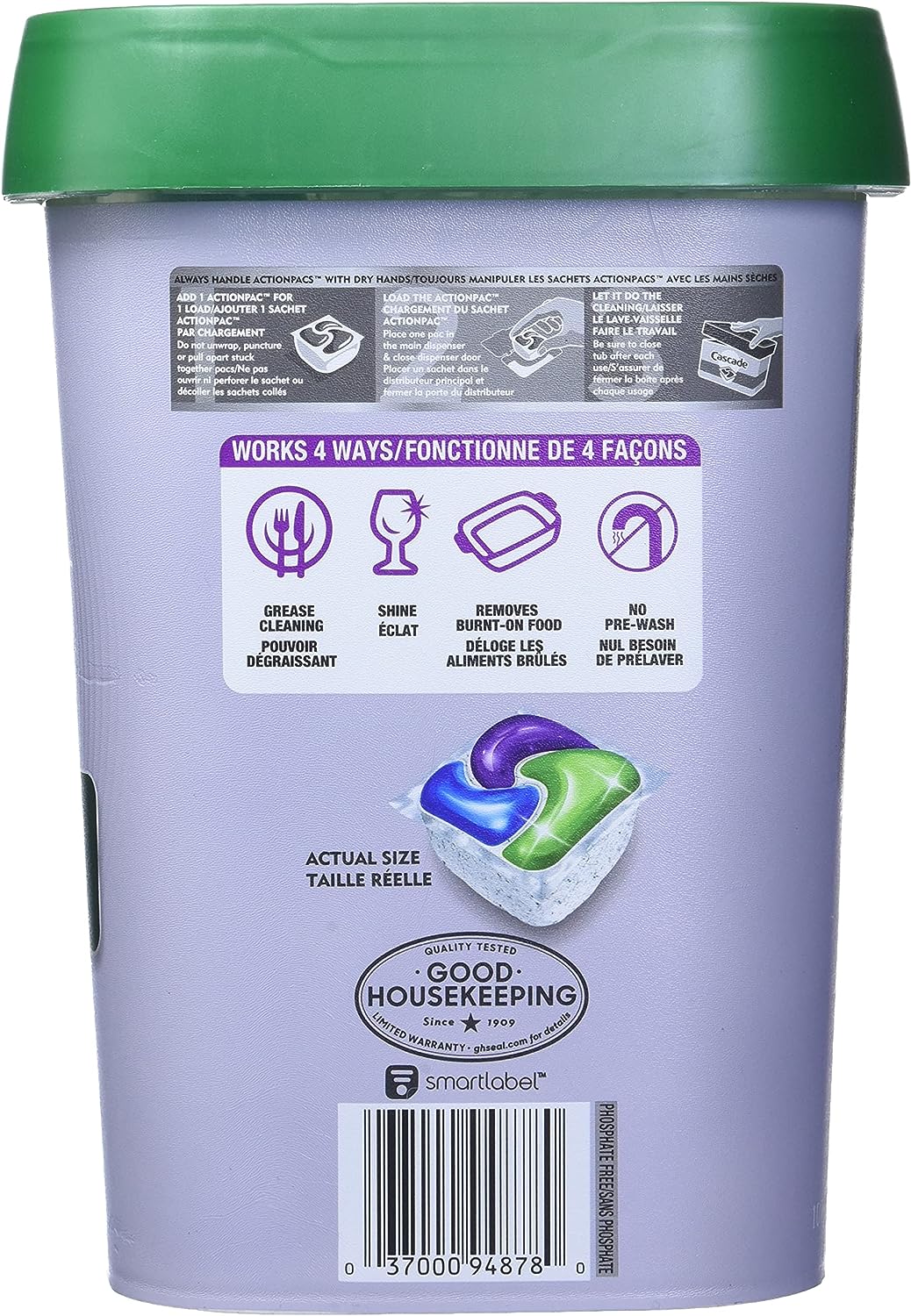 Cascade Platinum Dishwasher Pods, Dishwasher Detergent, Dishwasher Pod, Dishwasher Soap Pod, Actionpacs Dish Washing Pod, Lemon, 62 Count Dishwasher Detergent Pods