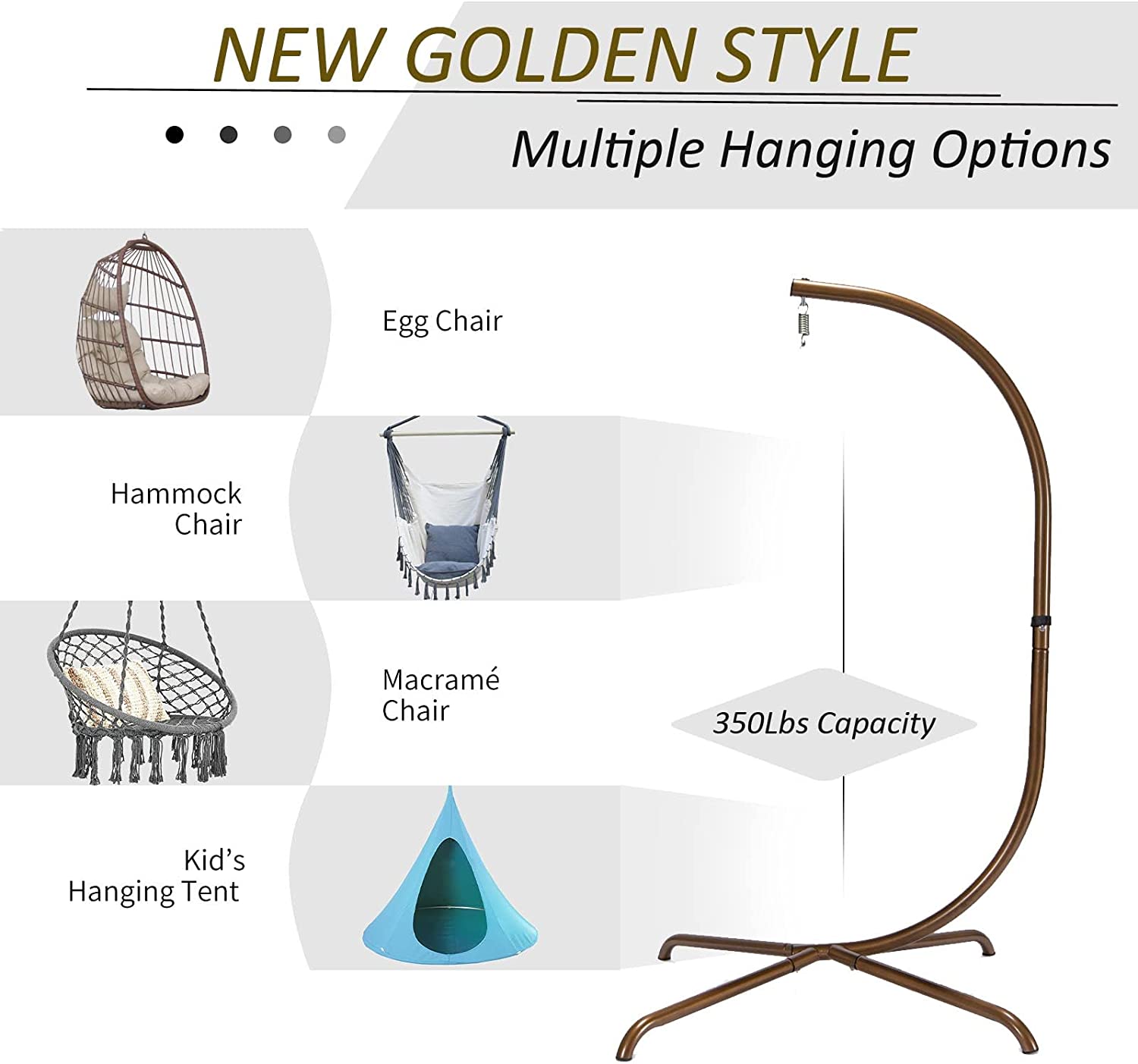 NICESOUL® Indoor Outdoor Patio Wicker Hanging Chair Swing Egg Basket Chairs with Stand UV Resistant Cushions 350lbs Capaticy for Patio Backyard Balcony Xmas Gift