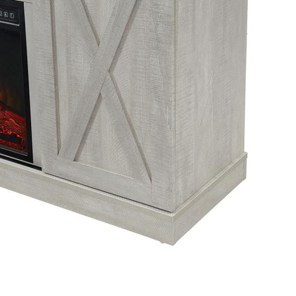 Nadine 15.43 in. W Electric Fireplace TV Stand in Off-White