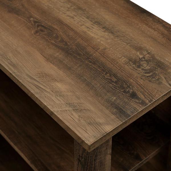 70 in. Reclaimed Barnwood Composite TV Stand Fits TVs Up to 78 in. with Electric Fireplace