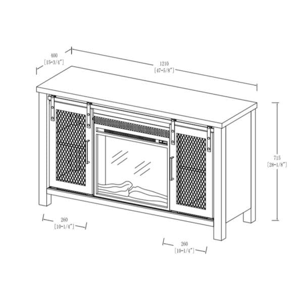 48 in. Rustic Oak Composite TV Stand 52 in. with Electric Fireplace