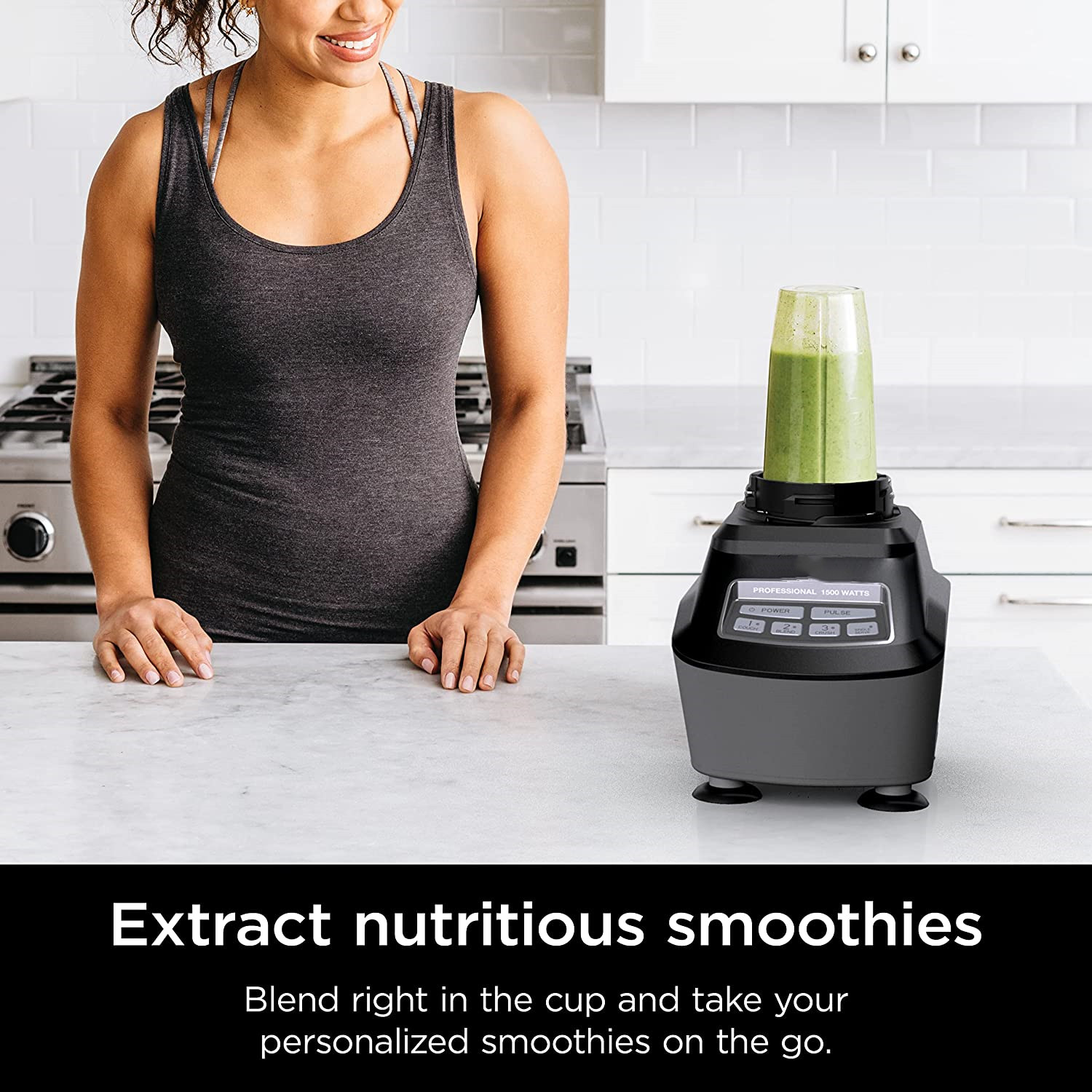 72 oz. Pitcher, 8-Cup Food Processor, 16 oz. Single Serve Cup, 1500-Watt, Black