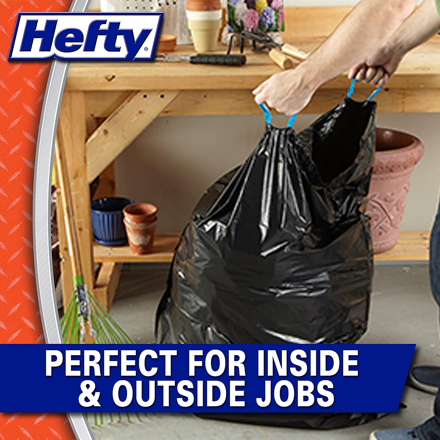 Hefty Strong Lawn & Leaf Trash Bags, 39 Gallon, 38 Count