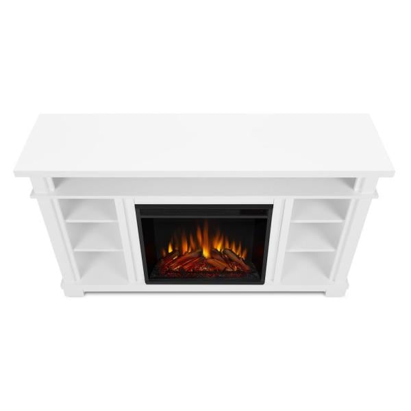 Belford 56 in. Freestanding Electric Fireplace TV Stand in White