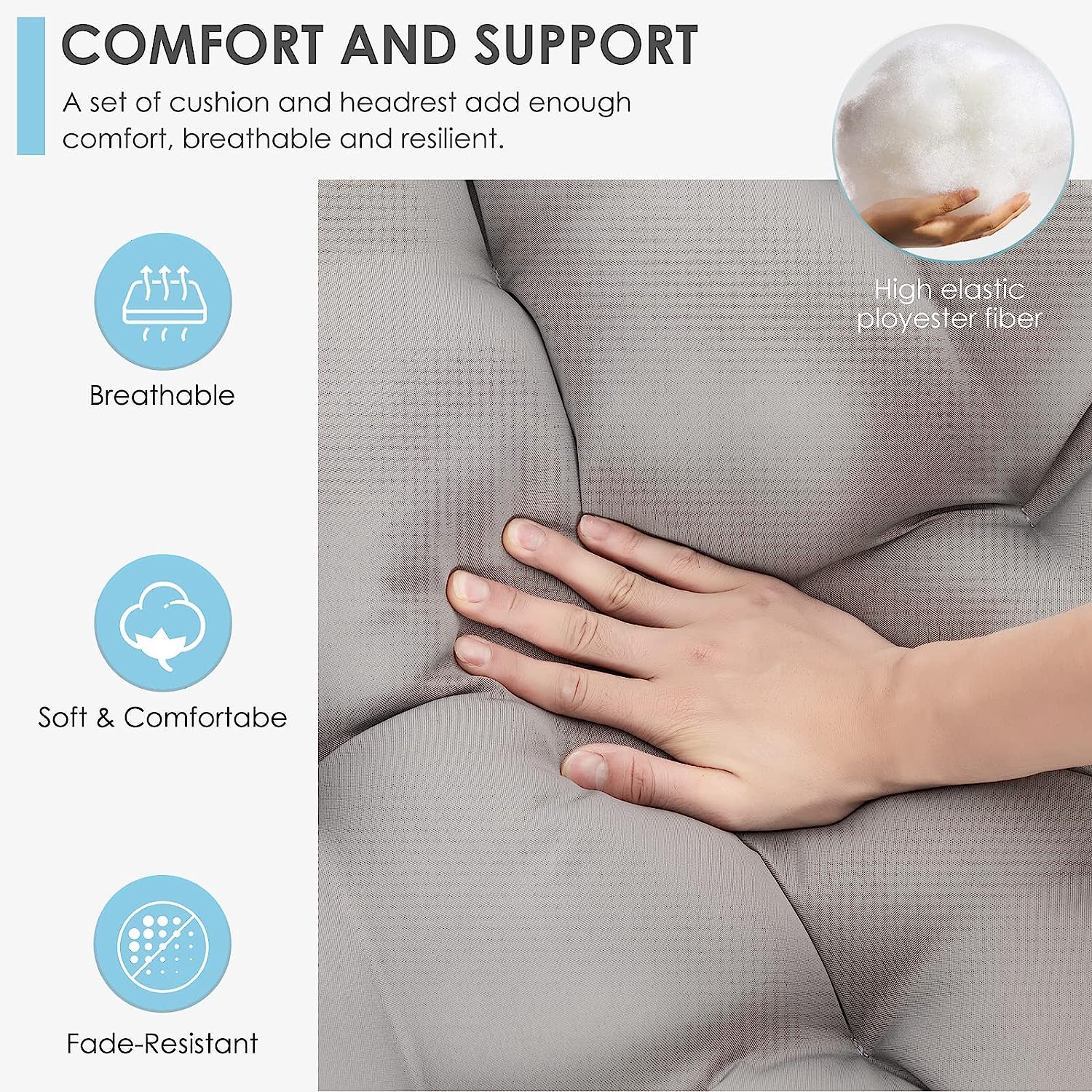 Brafab Swing Egg Chair, Hammock Chair, Hanging Chair, Aluminum Frame and UV Resistant Cushion with Steel Stand, Indoor Outdoor Patio Porch Lounge Bedroom Hand Made Wicker Rattan Chair, 350LBS Capacity