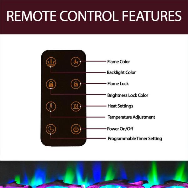 San Jose 58 in. Electric Fireplace in Blue with Driftwood Log Display