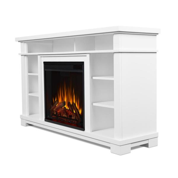 Belford 56 in. Freestanding Electric Fireplace TV Stand in White