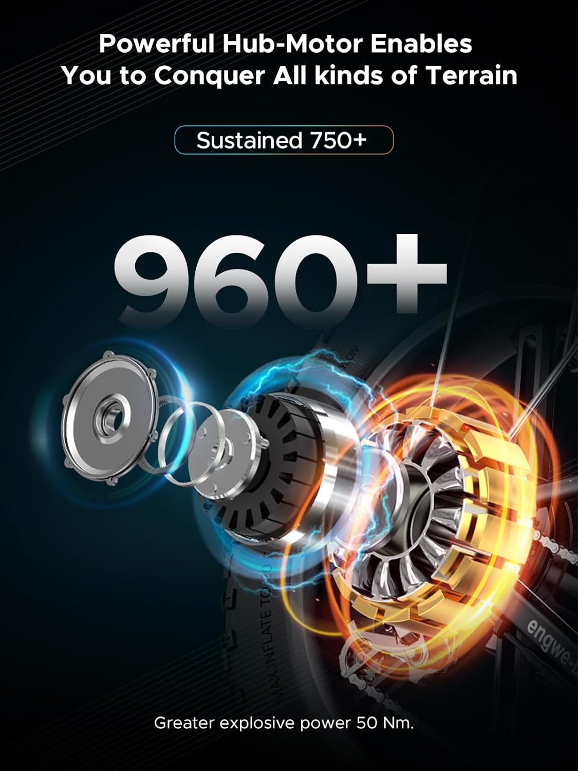 ENGWE EP-2 Pro Vélo électrique Pliable 20 × 4.0 Fat Bike Electrique 7 Vitesses avec Batterie Amovible 48V 13Ah Autonomie 120km Tout-Terrain & VTT & Plage & Neige