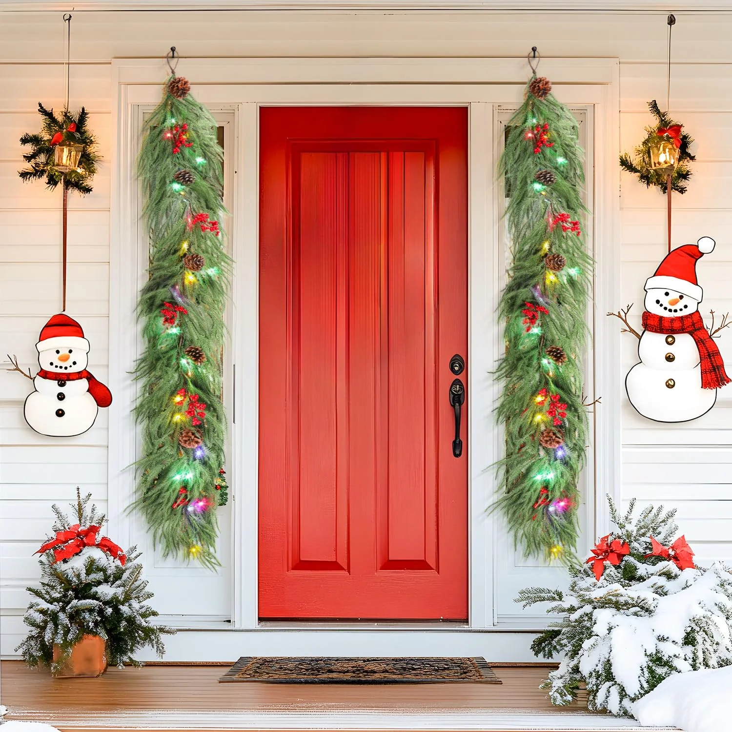 9FT Prelit Faux Garland Christmas Decorations