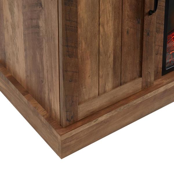48 in. Freestanding Wooden Electric Fireplace TV Stand in Rustic Oak