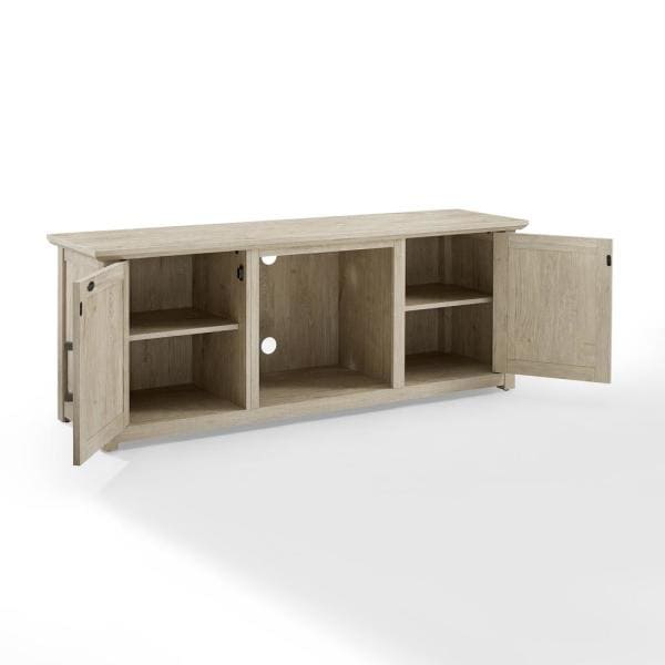 Camden Frosted Oak 58 in. Low Profile TV Stand with Fireplace Fits 60 in. with Cable Management