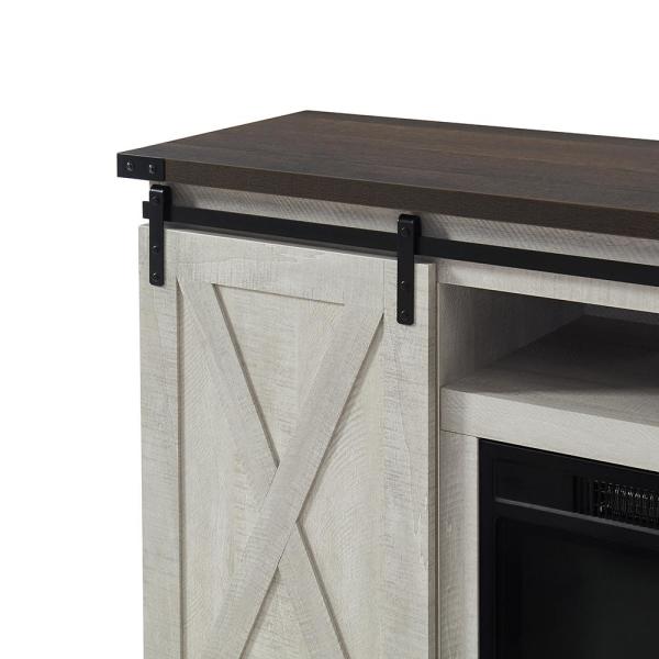 Nadine 15.43 in. W Electric Fireplace TV Stand in Off-White