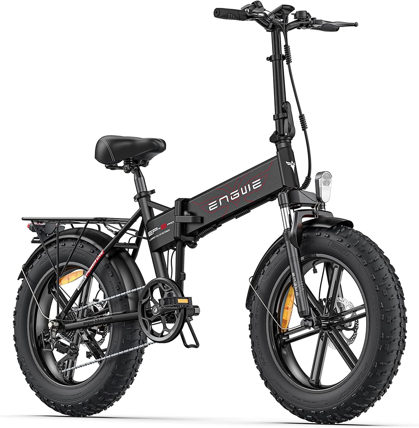 ENGWE EP-2 Pro Vélo électrique Pliable 20 × 4.0 Fat Bike Electrique 7 Vitesses avec Batterie Amovible 48V 13Ah Autonomie 120km Tout-Terrain & VTT & Plage & Neige