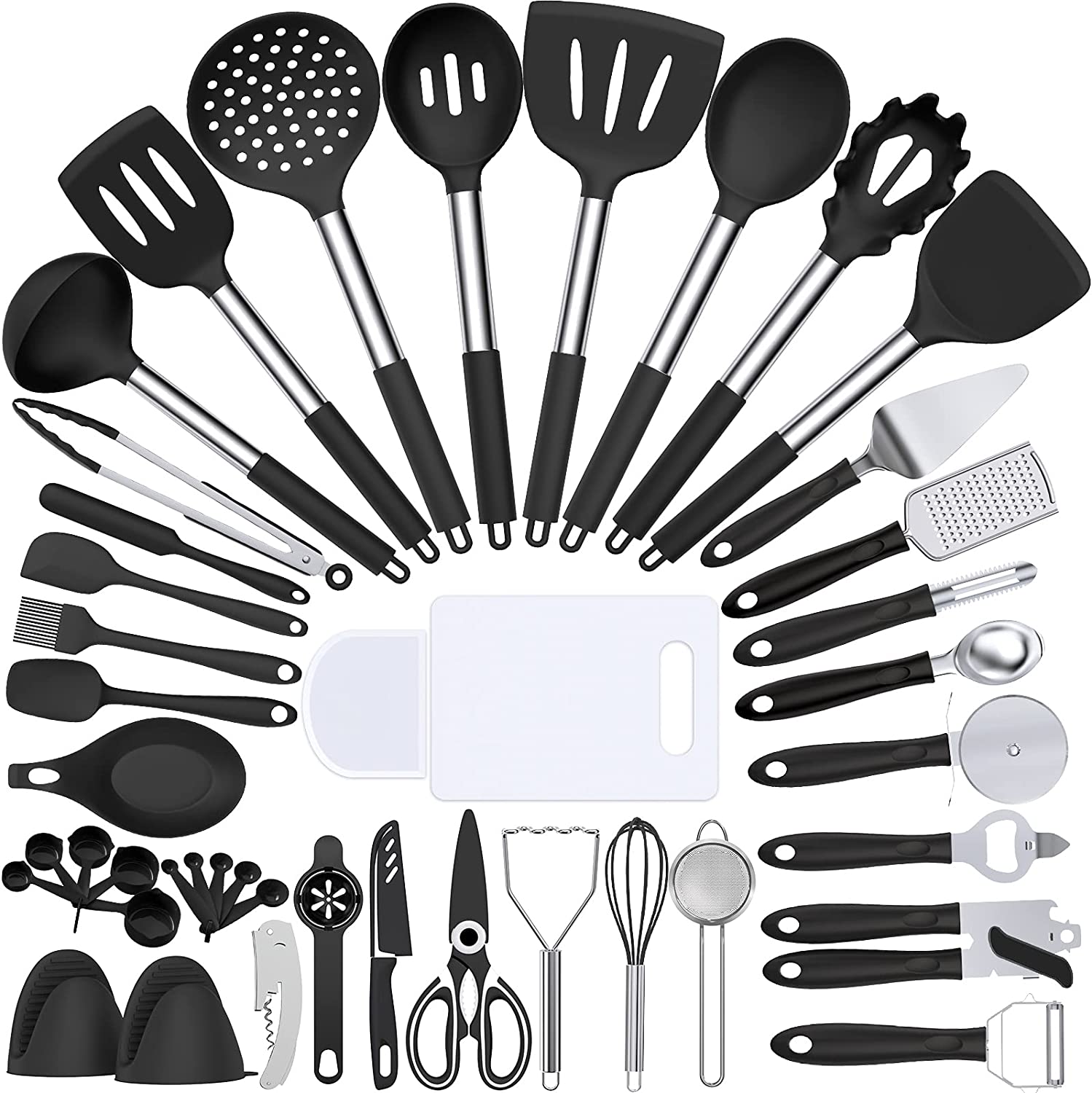 Silicone cooking tool set, chef 43 pieces heat-resistant kitchen tools
