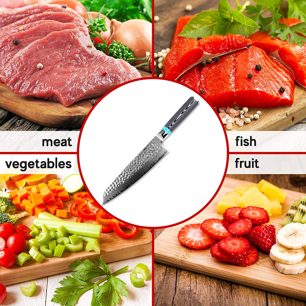 8 Inch Chef Knife High Quality Damascus VG10 Blade Professional Japanese Kitchen Knife Cleaver Kiritsuke with Knife Cover