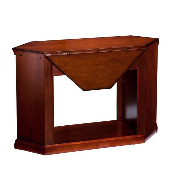 Hudson 48 in. W Convertible Media Electric Fireplace in Brown Mahogany